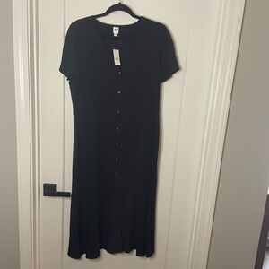 Gap black button front dress
